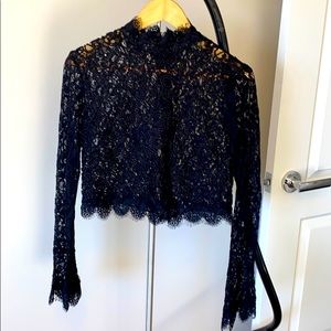 Zara cropped lace top black size M